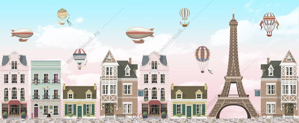 Фотообои Домики Амстердам и шары